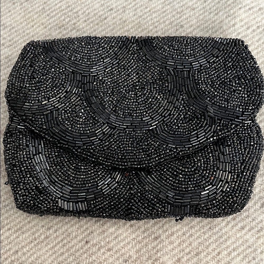 Vintage 1950s Beaded Evening Clutch concentric design